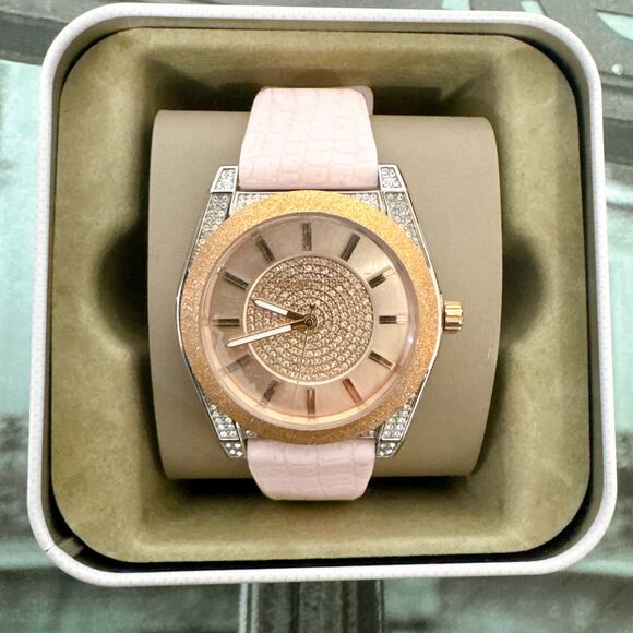 Michael Kors MK6704 Channing Snake-Embossed Silicone and Rose Gold-Tone Watch main image 5